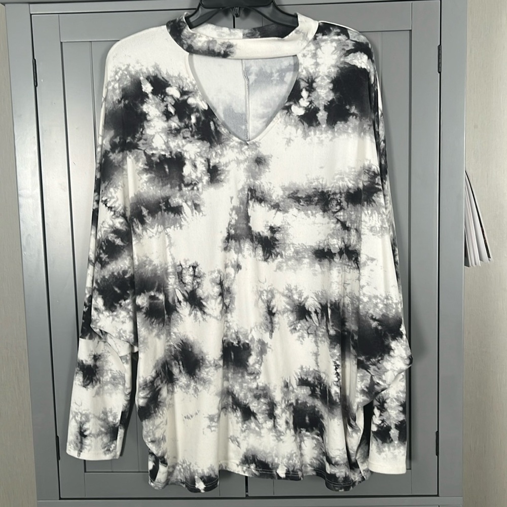 Black and White Blouse